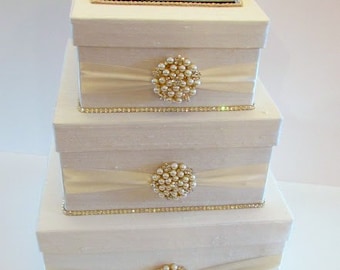 Caja de tarjetas de boda, Caja de tarjetas Bling, Soporte de dinero, Caja de dinero de boda - Hecho a medida