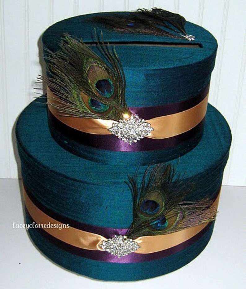 Wedding Card Box Money Card Box Peacock Card Box Custom Made Etsy