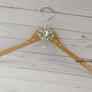 Wedding Hanger, Bridal Dress Hanger, Bridal Party Hangers, Bridesmaid Dress Hanger, Bling Rhinestone Hanger, Swarovski Crystal, Custom Made image 2