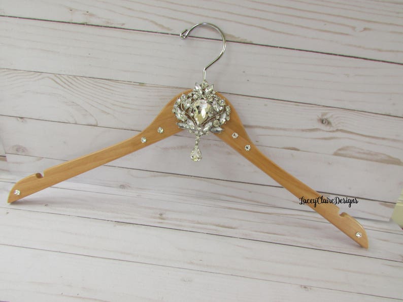 Wedding Hanger, Bridal Dress Hanger, Bridal Party Hangers, Bridesmaid Dress Hanger, Bling Rhinestone Hanger, Swarovski Crystal, Custom Made image 2