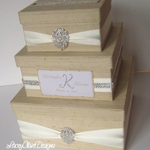 Rhinestone Card Box, Box for Cards, Card Holder, Wedding Card Box, Champagne Card Box, Unique Wedding Gift Box, Gift Table Custom image 3