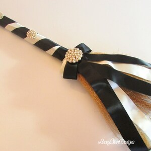 Wedding Jumping Broom, Wedding Broom, African American Jump Broom, Black and Ivory, Custom Made image 4