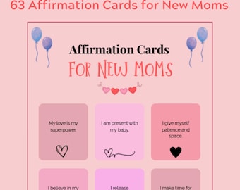 Affirmation Cards for New Moms - Printable Self-Care for Mothers - PDF Instant Download