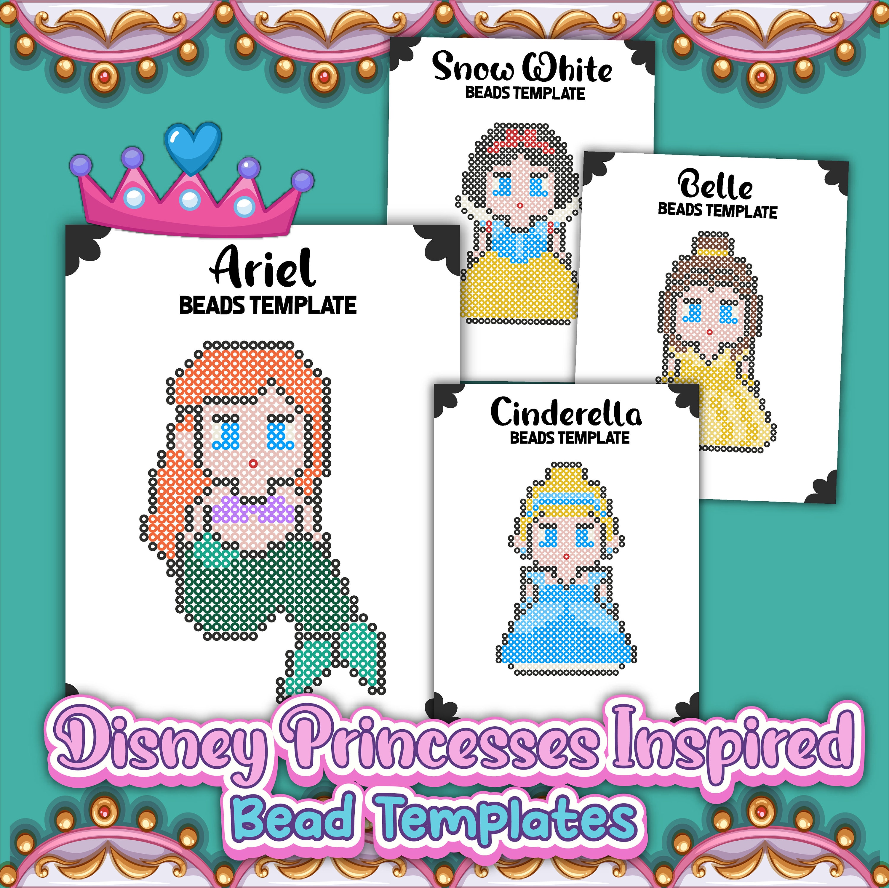 Snow White Princess Perler Beads Pattern - That Kids' Craft Site