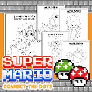 Super Mario Alphabet Dot to Dot Pages