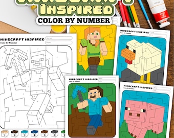 Minecraft Color by Number Pages
