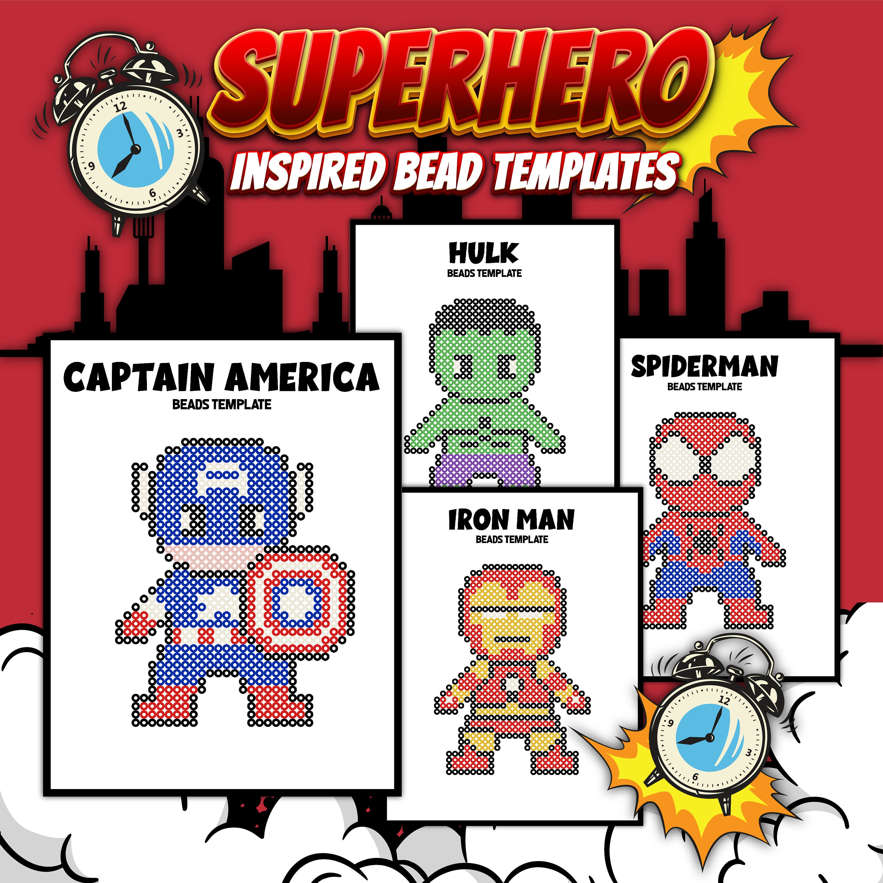 Hero Perler Bead Designs