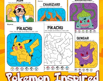 Pokemon Color by Number Pages