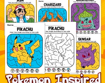 Pokemon Color by Number Pages