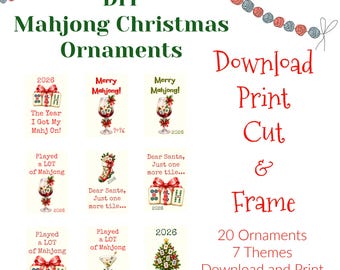 Mahjong-ornament för nedladdning och utskrift, rektangel - Mahjong Group Gift