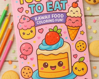 Libro da colorare di cibo kawaii – Snack carini stampabili in formato PDF per bambini