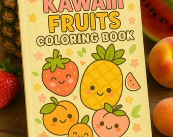 Kawaii Fruits Coloring Book – 14 Cute Printable Pages (PDF)