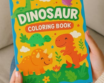 Livro de colorir de dinossauros para crianças | Ilustrações fofas de dinossauros (PDF)
