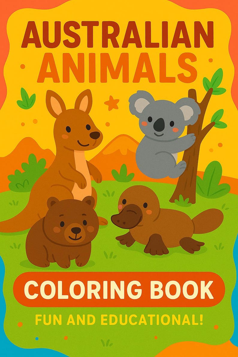 Australian Animals Coloring Book for Kids | 23 Printable Pages ...