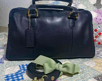 90s Coach Beaumont Black Leather Doctor Satchel Top Handle With