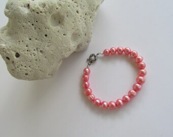 Pink Pearl Bracelet, Freshwater Pearl, Pink Bracelet, Pearl Bracelet, Potato Pearl Bracelet, Wedding Pearl, Bridesmaid Gift, Bridal Gift