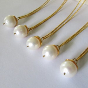 Set of 5- White Pearl Necklaces, Wedding Pearl Necklaces Pearl, Bridal Jewelry, Gift, Freshwater Pearl Pearl Necklace, Pearl Necklaces,Pearl