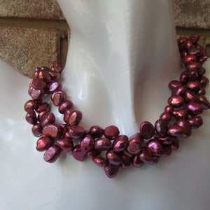 Chocolate Pearl Necklace, Reddish Chocolate Pearl Necklace, Freshwater Pearl Necklace, Rice Pearl Necklace, Chocolate Necklace, Wedding Gift