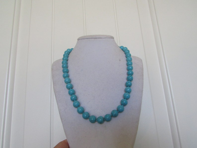 Turquoise Necklace,Round Necklace,Blue Necklace,Fashion Necklace