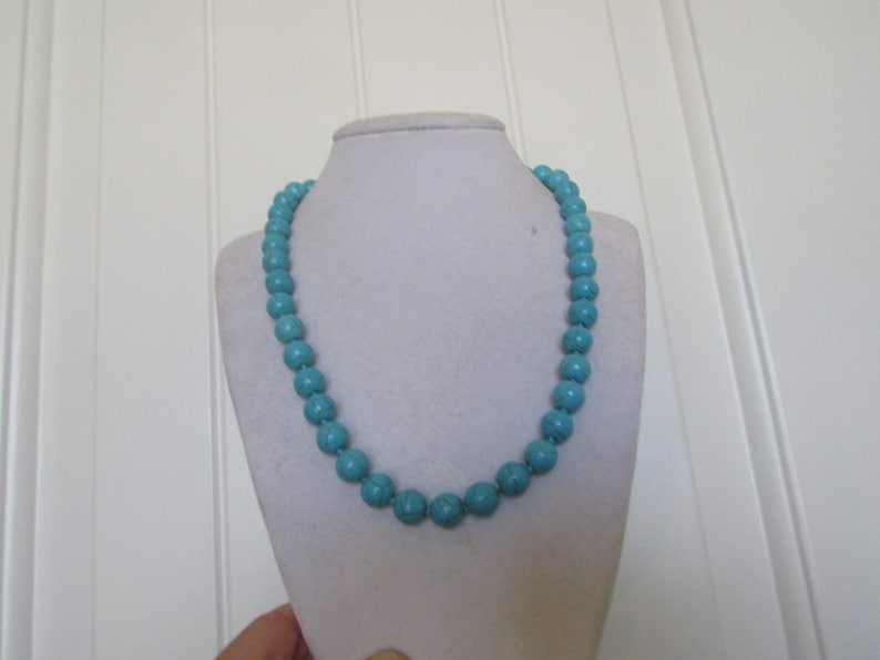 Turquoise Necklace,Round Necklace,Blue Necklace,Fashion Necklace