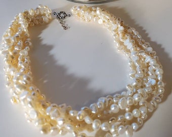 White Pearl Necklace, Pearl Necklace, Freshwater Pearl Necklace, Baroque Pearl Necklace, Necklace, Wedding Pearl Necklace, Birthday Gift
