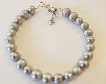 Freshwater Pearl Bracelet, Gray Pearl Bracelet, Pearl Bracelet, Gray Potato Pearl, Bracelet, Wedding Pearl, Bridesmaid Gift, Pearl, Birthday