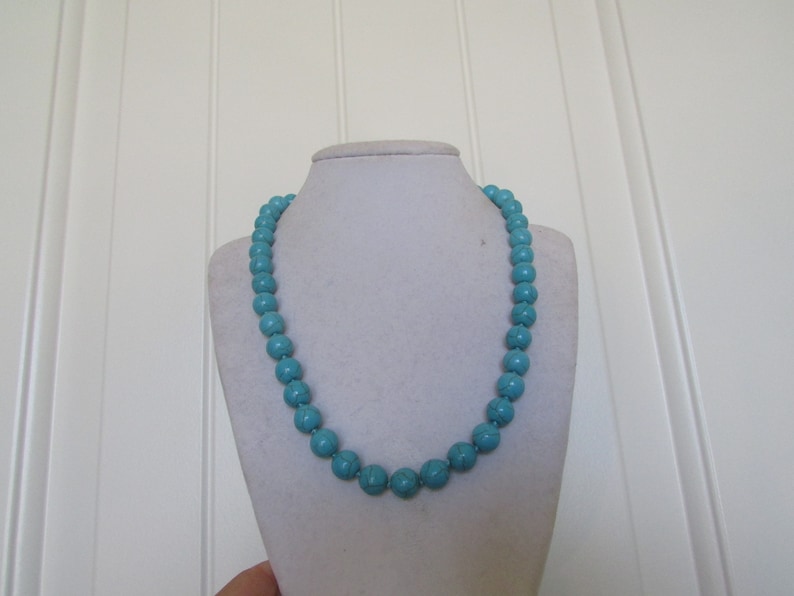 Turquoise Necklace,Round Necklace,Blue Necklace,Fashion Necklace