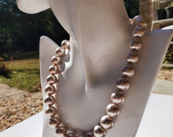 Pearl Necklace,14mm Gray Pearl Necklace, South Sea Shell Pearl Necklace, Gray Pearl, Gray Necklace, Wedding Pearl Necklace, Pearl