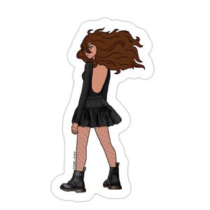 Anime Manga Original Charakter Charakteraufkleber Sticker Schwester Badass dynamische Pose schönes Mädchen Kawaii süßes stylisches Outfit