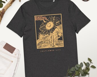 Walt Withman Bio-Baumwolle T-Shirt: Blätter von Grass Floral Grafik