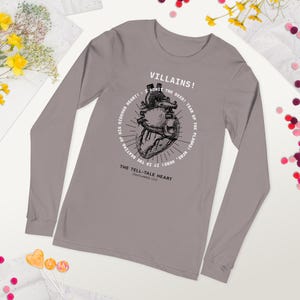 Edgar Allan Poe T-shirt | Det avslöjande hjärtat citat | Unisex långärmad T-shirt | T-shirt med förbjudna böcker | Bokliknande gåva | Anatomisk hjärtgrafik Storm