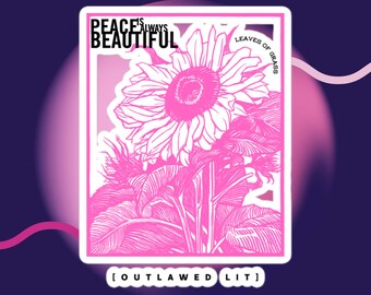 Pegatina floral de hojas de hierba: Calcomanía de libro prohibido