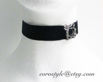 Black Velvet Choker, Rhinestone Choker, Black Choker, Gothic Choker, Wedding Necklace, Bridal Necklace, Velvet Choker, Victorian Sexy Choker
