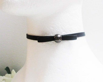 Bow Choker, Leather Choker, Sexy Choker, Black Choker, Gothic Choker, Choker Necklalce, 90s choker, Fashion Jewelry, Fashion Necklace, Gift