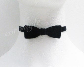 Wicked Green Choker, Bow Choker, Black Velvet Choker, Red Bow Choker, Sexy Choker, Cute Choker, Fun Fancy Formal, Goth, Accessory for Party