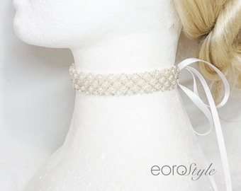 Wedding Beaded Choker, Wedding Choker, Bridal Necklace, Beaded Choker, Wedding Necklace, Special, Limited