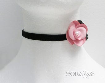 Faux Suede Flower Choker Boho Jewelry Statement Necklace Elegant Bridesmaid Jewelry 90th trendy accessory
