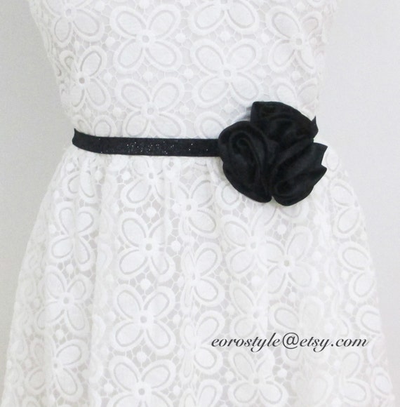 black bridal belt