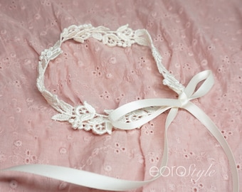 Ivory flower lace choker, Wedding Accessories, Victorian Necklace, Fashion Statement, Prom