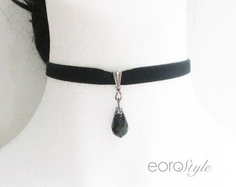 Wicked Green Velvet Choker, Gothic Choker, Black Velvet Choker, Choker Necklace, Bridal Necklace, St.Patrick day, Victorian necklace
