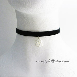 Black Choker, Pearl Choker, Choker Necklace, Velvet Choker Wedding Necklace Bridesmaid Gift Wedding Choker Sexy Choker, Gift under 15
