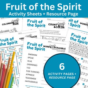 Christian Activity Sheets Bundle - Fruit of the Spirit