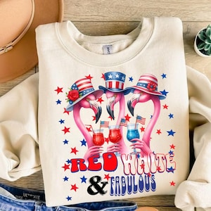 4th of July Flamingo SVG PNG Red White Fabulous Patriotic Flamingos Clipart,Funny Flamingo 4th of July Design –Red White Blue Summer SVG png