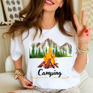 Camping T-Shirt Design - Outdoor Adventure PNG Graphic ,Camping Theme T-Shirt PNG - Perfect for Nature Lovers