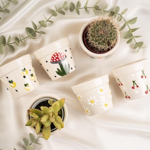 Mini Succulent Planters Wedding Favors, Handmade Pottery, Office Desk Decor, Home Decoration Gift