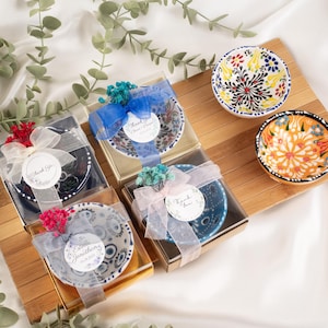 Handmade Mexican Ceramic Favor Bowls: Personalized Wedding Guest Gifts