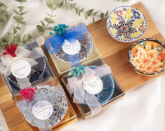 Handmade Mexican Ceramic Favor Bowls: Personalized Wedding Guest Gifts