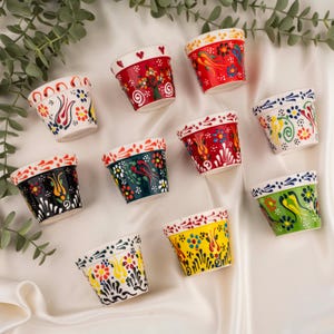 Mini vasi in ceramica personalizzati per piante grasse: set regalo per bomboniere in stile boho