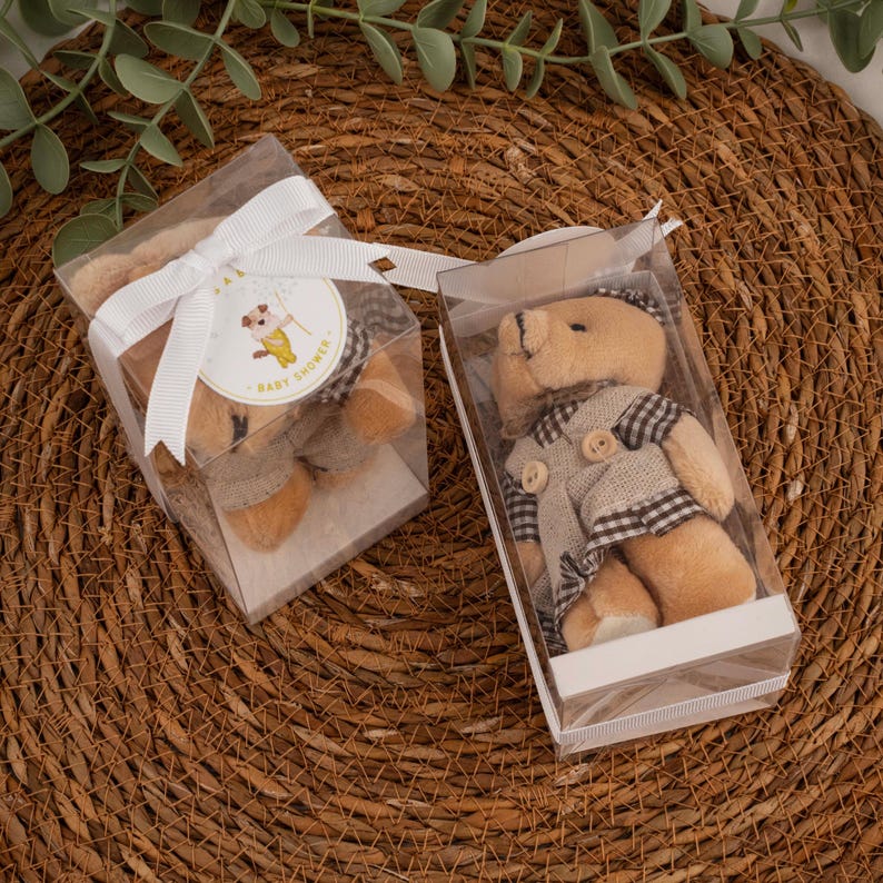 Personalized Teddy Bear Keychain Baby Shower Favor • Custom Plush Bear ...