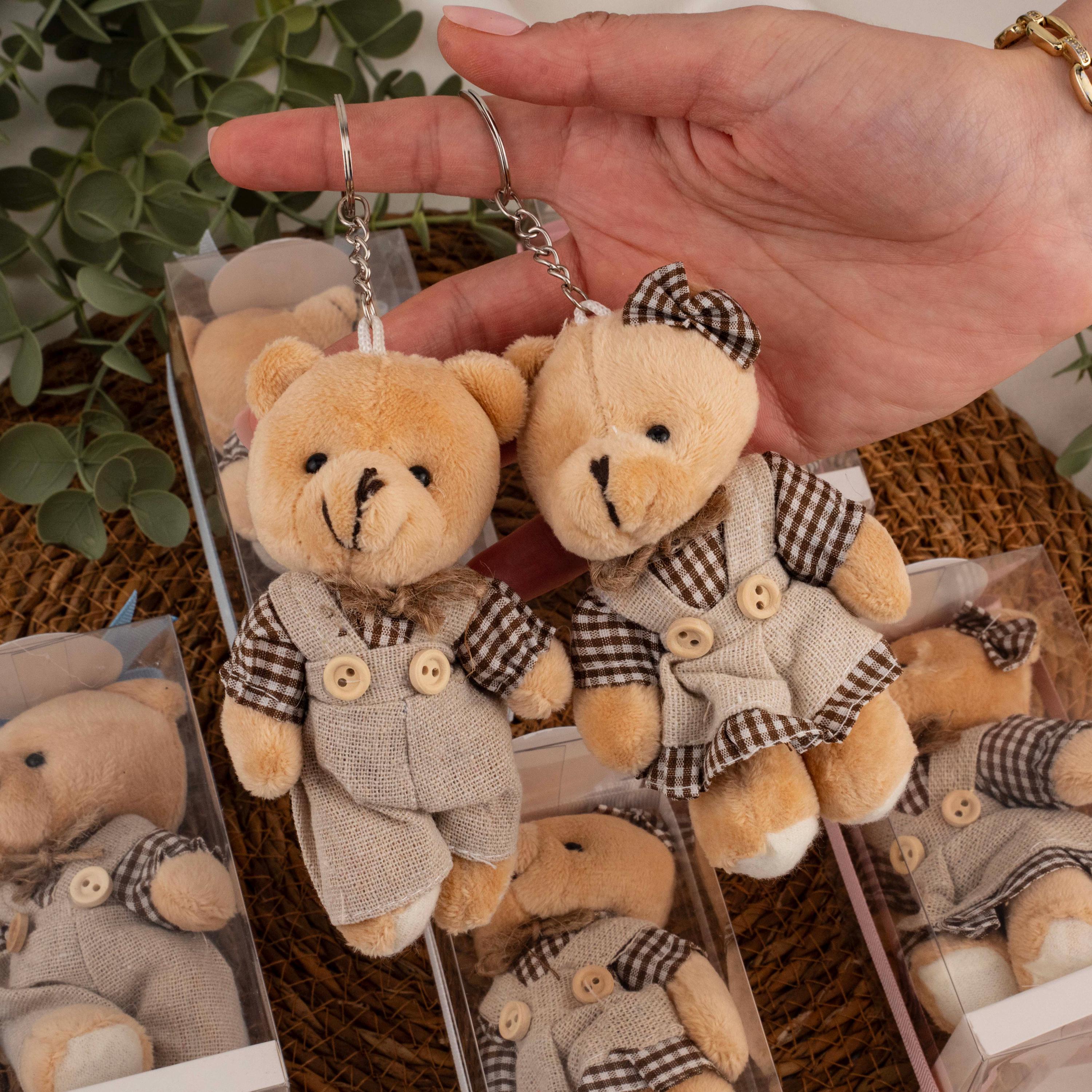 Personalized Teddy Bear Keychain Baby Shower Favor • Custom Plush Bear ...